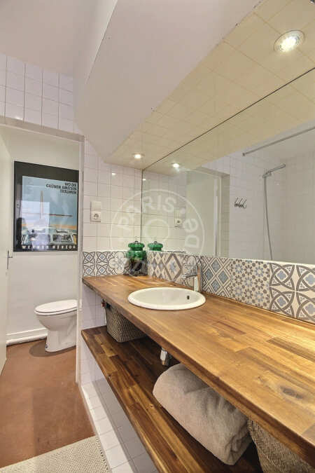 Casa de banho Quitinete mobilado - 30m²  - Saint-Paul - Paris