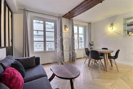 Salon Appartement meublé - 44m²  - 1 chambre - Musée Picasso - Paris