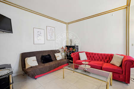 Salon Appartement meublé - 45m²  - 1 chambre - Trocadéro - Paris