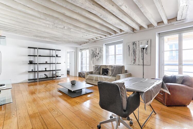 Living room - Furnished 1 bedroom - Paris 75003 - 17282
