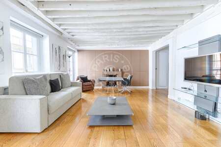 Living room Furnished apartment - 60m²  - 1 bedroom - Place des Vosges - Paris