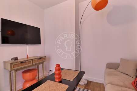 Living room Furnished apartment - 32m²  - 1 bedroom - Place Monge - Paris