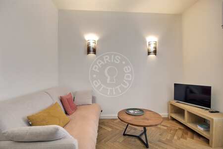 Salon Appartement meublé - 29m²  - 1 chambre - Alésia - Paris