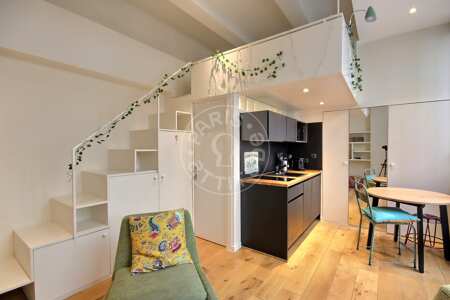 Wohnzimmer Möblierte alkovenwohnung - 20m²  - Canal Saint-Martin - Paris
