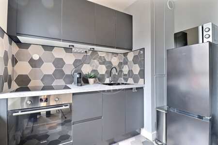 Cocina Estudio amueblado - 33m²  - Place des Fêtes - París