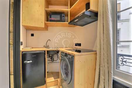 Cuisine Studio meublé - 23m²  - Place Monge - Paris