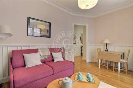 Salon Appartement meublé - 43m²  - 1 chambre - Maison de la Radio - Paris