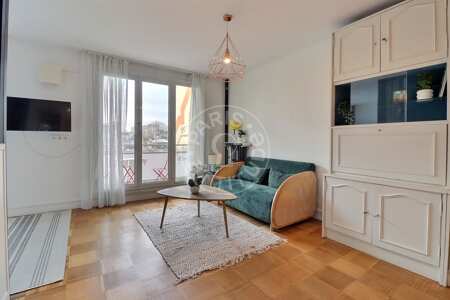 Salon Appartement meublé - 45m² - 1 chambre - Alésia - Paris