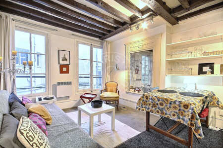Salón Piso amueblado - 30m²  - 1 dormitorio - Châtelet - París
