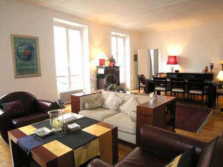 Living room Furnished apartment - 110m²  - 2 bedrooms - Montorgueil - Paris