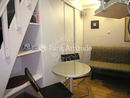 Living room Furnished studio - 17m²  - Oberkampf - Paris