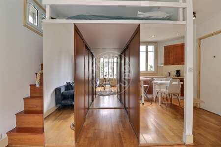 Dressing room Furnished studio alcove - 29m²  - Boulogne-Billancourt