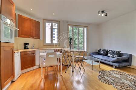 Living room Furnished studio alcove - 29m²  - Boulogne-Billancourt