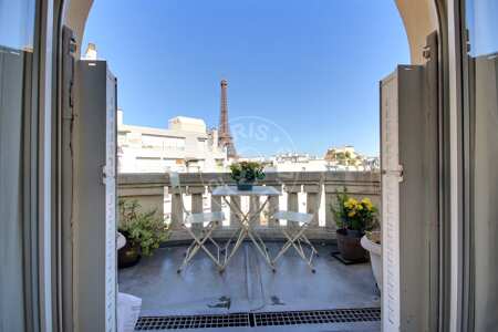 Terraza Piso amueblado - 70m²  - 2 dormitorios - Motte-Piquet Grenelle - París