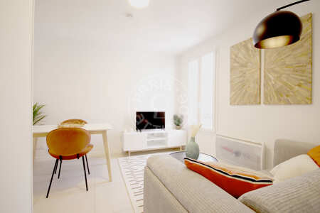 Salon Appartement meublé - 30m² - 1 chambre - Les Lilas