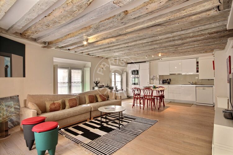 Living room - Furnished 2 bedrooms - Paris 75007 - 2229