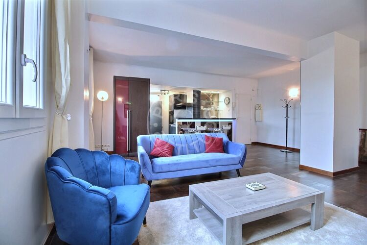 Living room - Furnished 2 bedrooms - Paris 75018 - 2313