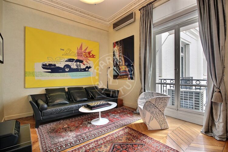Living room - Furnished 1 bedroom - Paris 75002 - 2580