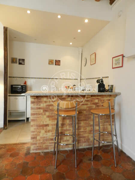 Cozinha Apartamento mobilado - 50m²  - 1 quarto - Hôtel de Ville - Paris