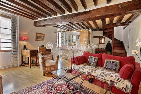 Salon Duplex meublé - 50m² - 1 chambre - Place Monge - Paris