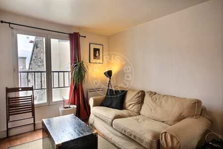Living room Furnished apartment - 20m²  - 1 bedroom - Bourse - Paris