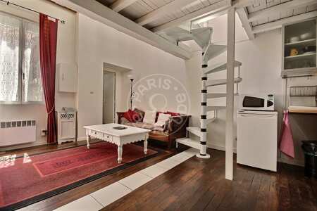 Living room Furnished duplex - 31m²  - 1 bedroom - Alésia - Paris