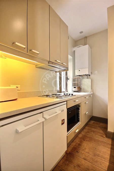 Kitchen Furnished apartment - 45m²  - 1 bedroom - Montorgueil - Paris