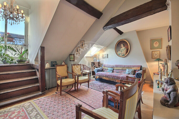 Living room - Furnished 3 bedrooms - Paris 75004 - 2964