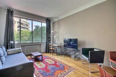 Salon Appartement meublé - 40m²  - 1 chambre - Mirabeau - Paris