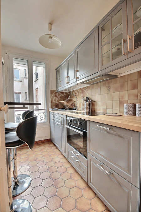 Kitchen Furnished apartment - 40m²  - 1 bedroom - Plaisance / Pernety - Paris