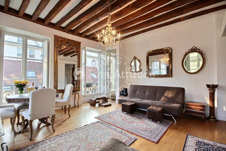 Living room Furnished apartment - 46m²  - 1 bedroom - Jardin du Luxembourg - Paris