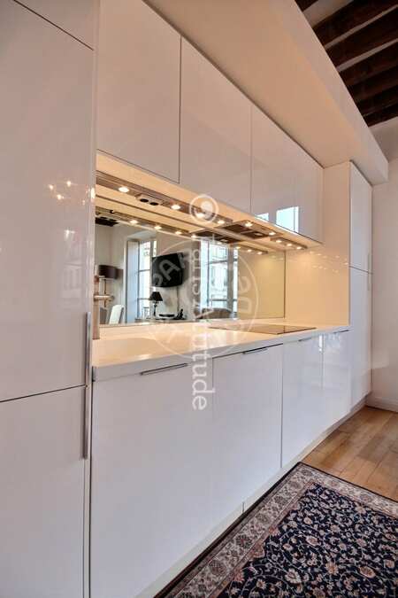 Kitchen Furnished apartment - 46m²  - 1 bedroom - Jardin du Luxembourg - Paris