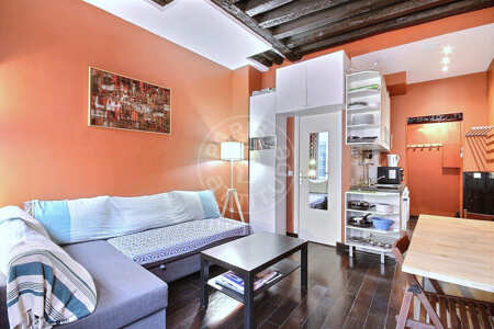 Living room Furnished studio - 23m²  - Arts et Métiers - Paris