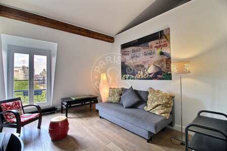 Living room Furnished apartment - 37m²  - 1 bedroom - Latin / Saint-Michel - Paris