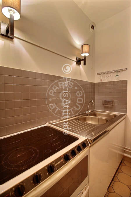 Cozinha Apartamento mobilado - 44m²  - 1 quarto - Boulogne-Billancourt