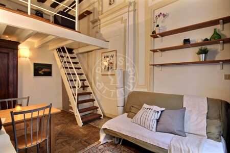 Living room Furnished apartment - 38m²  - 1 bedroom - Centre George Pompidou - Paris