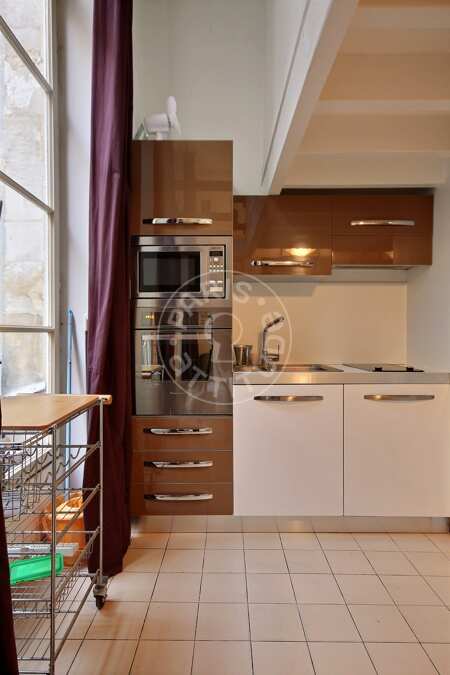 Kitchen Furnished apartment - 38m²  - 1 bedroom - Centre George Pompidou - Paris