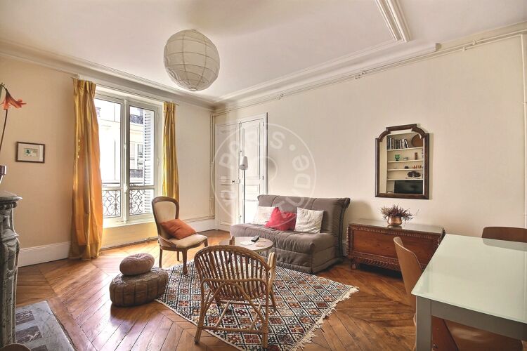 Living room - Furnished 1 bedroom - Paris 75009 - 3573