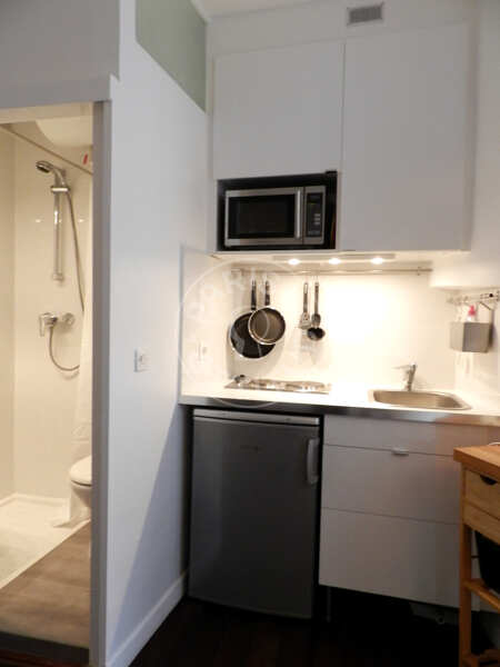 Cocina Estudio amueblado - 21m²  - Ménilmontant - París