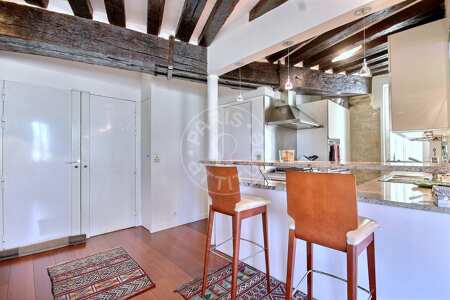 Kitchen Furnished apartment - 80m²  - 2 bedrooms - Latin / Saint-Michel - Paris