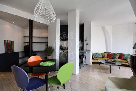 Salon Appartement meublé - 42m²  - 1 chambre - Place Monge - Paris