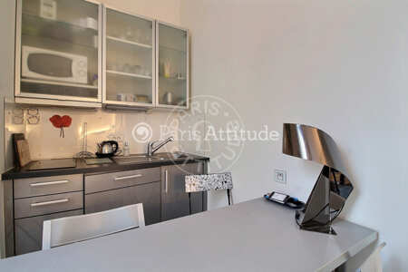 Kitchen Furnished studio alcove - 27m² - Saint-Germain - Paris