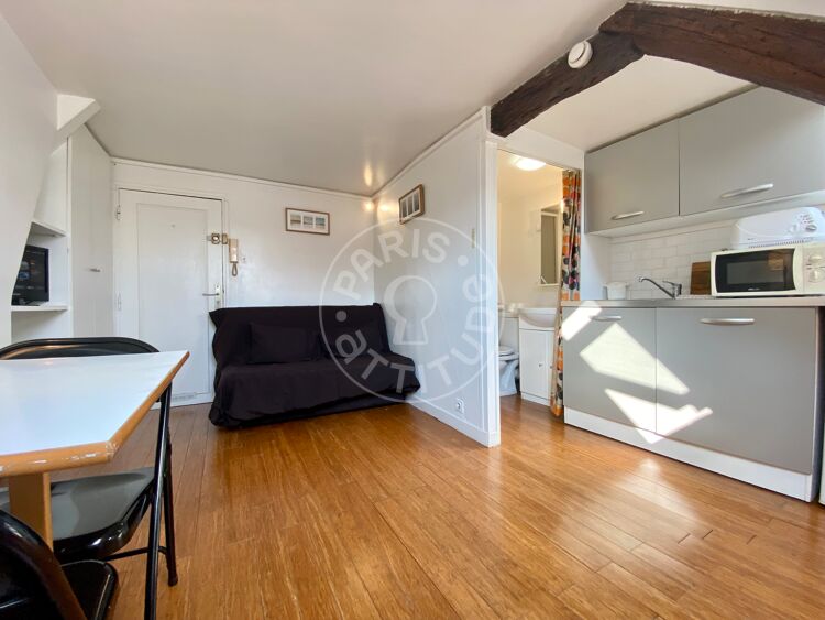 Living room - Furnished studio - Paris 75004 - 3767