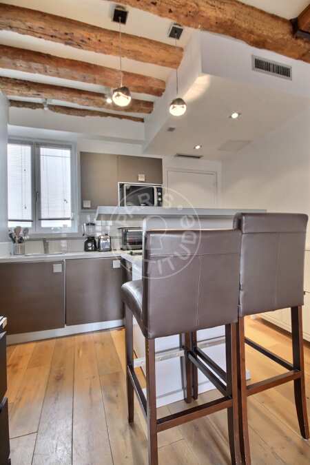 Kitchen Furnished studio - 30m²  - Saint-Paul - Paris