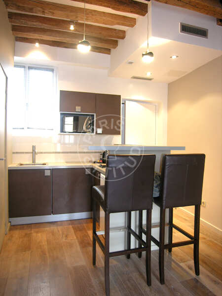 Cozinha Quitinete mobilado - 30m²  - Saint-Paul - Paris