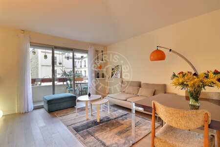 Salon Appartement meublé - 76m²  - 2 chambres - Convention - Paris