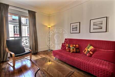Salon Appartement meublé - 42m²  - 1 chambre - Place Monge - Paris