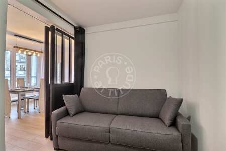 Salon Appartement meublé - 40m²  - 1 chambre - Arts et Métiers - Paris