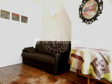 Living room Furnished studio - 20m²  - Jules Joffrin - Mairie du 18ème - Paris