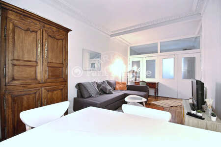 Living room Furnished apartment - 37m²  - 1 bedroom - Batignolles - Paris